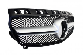 Grila Centrala compatibil cu MERCEDES Benz A-Class W176 (2012-2015) A45 A-Design Fundal Silver - Img 2