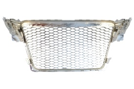 Grila Centrala Fara Emblema compatibil cu AUDI A4 B8 2007-2012 Limousine Avant RS Design Argintiu - Img 7