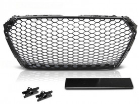 Grila Centrala fara emblema compatibil cu Audi A4 B9 2015-2019 Sedan Avant RS Design cu PDC, Negru lucios - Img 2