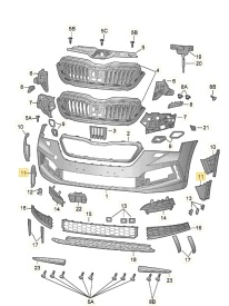 Grila Element deflector aer Bara Fata Stanga compatibil Skoda Scala 2018-> - Img 2