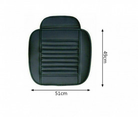 Husa scaun auto individuala pentru sezut, pentru fata, piele ecologica 50x50 cm, negru - Img 3