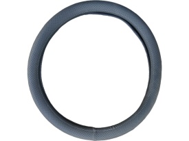 Husa volan piele ecologica perforata, gri inchis, diam. 38 cm