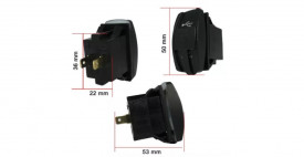 Incarcator dublu USB 3.1A , cu led albastru, Universal - Img 3