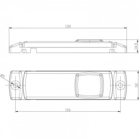 Lampa gabarit 100x32, LED, alba, cu suport cu 2 urechi, 12-36V, FT-018B Fristom - Img 3