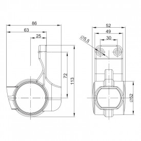 Lampa gabarit cu brat 113mm, LED, 3 functii, partea dreapta, prindere laterala, FT-140W Fristom - Img 2