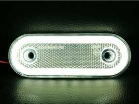 Lampa gabarit lateral, LED, Neon Efect, cu Suport, alb, Forma Ovala, 12-24V - Img 4