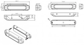 Lampa stroboscop portocalie, 12/24V, 6 LED-uri in grila, FT-200 Fristom - Img 2