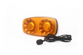 Mini rampa Girofar LED, cu Magnet, 12-24V, 35W, IP67, 31x16x7 cm, sticla portocalie, E-MARK - Img 2