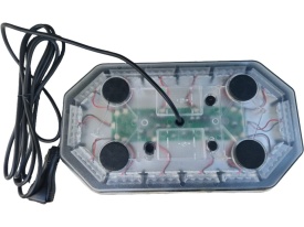 Mini Rampa Girofar profesionala, prindere cu magnet,12-24V, 65W, lungime 38 cm, culoare portocalie, E-Mark E9 - Img 2