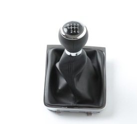 Nuca schimbator auto cu manson imitatie piele neagra compatibil Vw Passat B6 2005-2010, 6 trepte - Img 1