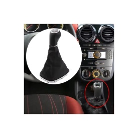 Nuca schimbator auto cu manson imitatie piele neagra Opel Corsa D 2006-2014, 6 trepte - Img 3