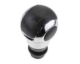 Nuca schimbator de viteze compatibil cu Citroen DS3 2009-15, DS4 2011-2018, 5 trepte, din piele, culoare negru cu crom