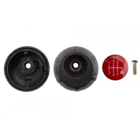 Nuca schimbator de viteze compatibil cu Fiat 500 Abarth 2007->, 6 trepte, carbon cu rosu - Img 3