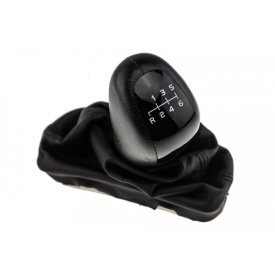Nuca schimbator de viteze cu rama si manson piele ecologica compatibil Mercedes Clasa C W203 2002-2008, 6 trepte, piele ecologica, negru - Img 4
