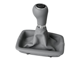 Nuca schimbator de viteze cu rama si manson piele ecologica compatibil Mercedes Clasa C W204 2007-2014, cutie automata, culoare gri