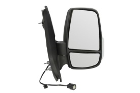 Oglinda retovizoare completa, (manual, convexa, crom) parte montare DREAPTA compatibil cu FORD TRANSIT 2013-2018