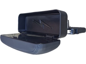 Organizator auto cu suport tip cotiera, negru cu cusatura neagra, incarcare wirelles - Img 4