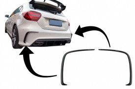 Ornamente Bara Spate Flapsuri compatibil cu Mercedes A-Class W176 2012-2018 Negru Lucios - Img 2