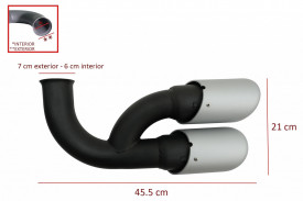 Ornamente Evacuare compatibil cu Porsche Cayenne 92A V6 V8 Diesel 2010-2014 GTS Design Matte Silver - Img 4
