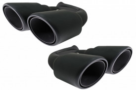 Ornamente Evacuare compatibil cu Porsche Cayenne 92A V8 2010-2014 GTS Design Negru Mat - Img 2