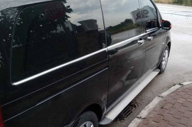 Ornamente inox geamuri MERCEDES VITO W447 2015->, set 8 piese, caroserie scurta - Img 3