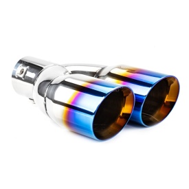 Ornamente toba inox dublu, finisaj cap ars, diametru intrare 6,3 cm, latime 160 mm - Img 1