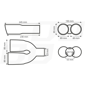 Ornamente toba inox dublu, finisaj lucios, parte montare stanga, diametru intrare 6,3 cm - Img 4
