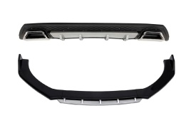 Pachet exterior aero universal, prelungire bara fata si difuzor, negru cu gri