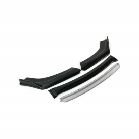 Pachet exterior Prelungire bara fata Civic Design, negru lucios cu buza alba, 4 piese si Difuzor auto de bara universal culoare Negru Lucios - Img 2