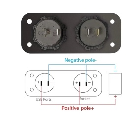 Panou universal pentru montare in bord cu 2 incarcatoare USB 4.2A cu iesire de 12V si priza bricheta pentru masina, rulota, barca etc. - Img 5