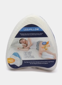 Perna ortopedica pentru genunchi si picioare, spuma cu memorie, husa detasabila, pentru ameliorarea durerilor de sciatica, spate, sold, genunchi si articulatii, culoare alb - Img 2