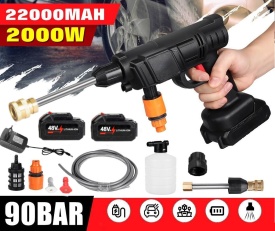 Pistol cu apa de inalta presiune pentru spalatorie auto, Portabil, alimentat cu baterie cu litiu, 2000W 90BAR - Img 2