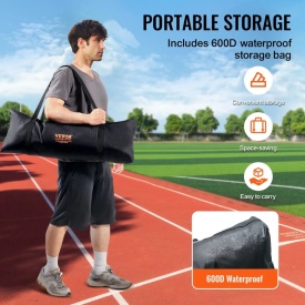 Plasa de protectie VEVOR Barricade Backstop, plasa de bariera pentru sporturi cu minge de 3,6 x 2,7 m, echipament portabil de antrenament cu geanta de transport, protectie pentru antrenament de baseball, softball, lacrosse, fotbal, hochei, pentru curte - Img 5