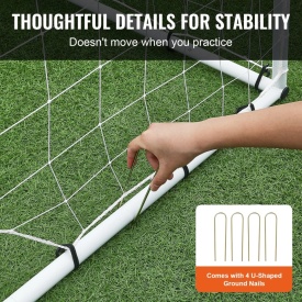 Poarta Fotbal, echipament de antrenament pentru Fotbal din fier dimensiune 2,43 x 1,82 m, cu plasa de rebound fata-verso - Img 6