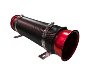 Prelungire universala aer din filtru pana in admisie cu diametru de 75mm cu intindere pana la 1m, furtun negru cu capete rosu