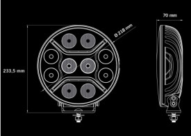 Proiector cu led camion faza lunga si pozitie, diametru 218 mm, 12V-24V, pozitie cu leduri alb - portocaliu - Img 6