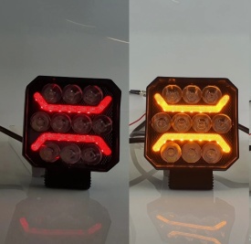 Proiector cu led, lumina alba si pozitie rosie si portocalie, 12-24V, dim. 101x101x37mm, 15W - Img 8