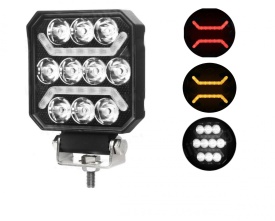 Proiector cu led, lumina alba si pozitie rosie si portocalie, 12-24V, dim. 101x101x37mm, 15W - Img 2