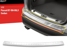 Protectie inox bara spate compatibil VW PASSAT B7 Sedan 2010-2014 - Img 3