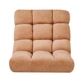 Scaun de podea, scaun de gaming pliabil cu 14 pozitii reglabile si spatar, cadru metalic robust cu spuma reciclata si suprafata din fleece coral, multifunctional pentru citit, relaxare, culoare maro - Img 11