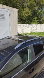 Set 2 bare portbagaj transversale compatibil cu Skoda Octavia III 2013-202019, Combi, Break, Wingbar, culoare argintiu, cu cheie - Img 3