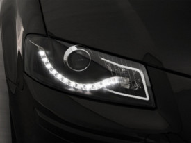 Set 2 Faruri compatibile Audi A3 8P 2003-2008 DAYLIGHT Negru - Img 5