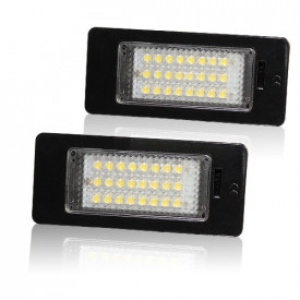 Set 2 lampi numar LED compatibil BMW seria 1 E87, seria 3 E90, E91, E92, E93, seria 5 E39, E60, E61, F07, F10, F11, X1 E84, X3 F25, X5 E70, X6 E71, E72 - Img 1