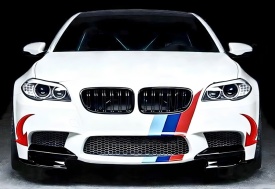 Set 2 prelungiri Bara Fata compatibil cu BMW Seria 5 F10 2010-2017, bara M5 Design, culoare negru lucios - Img 2