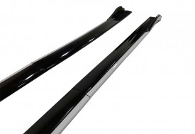 Set 2 Prelungiri praguri tuning 210 cm, negru lucios cu buza gri - Img 3