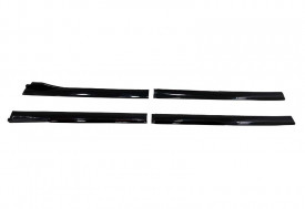 Set 2 Prelungiri praguri tuning 210 cm, negru lucios cu buza neagra - Img 3