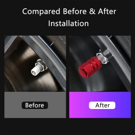 Set 4 capacele pentru ventil auto din aluminiu, culoare rosu - Img 3