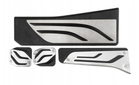 Set 4 ornamente pedale sport compatibil BMW seria 5 F07/F10/F11 2009-, X3 F25 2010-2017, X4 F26 2013-2018, cutie manuala - Img 1