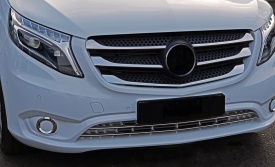 Set 5 Ornamente inox grila compatibil cu Mercedes Vito W447 2014-2020 - Img 6