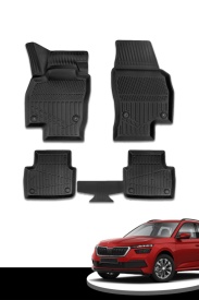 Set covorase auto cauciuc Skoda Kamiq 2019->, forma tavita 3D - Img 4